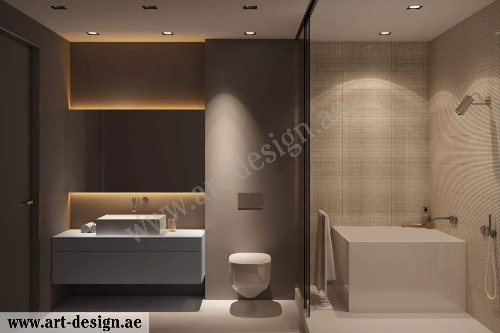 تصاميم حمامات صغيرة مربعة