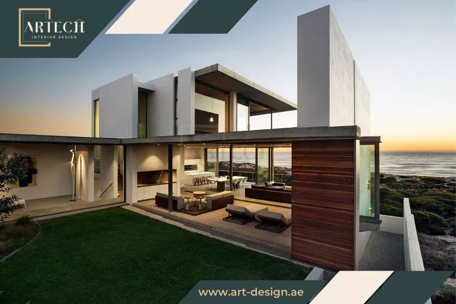 اجمل تصميم منزل دورين 100 متر 8 تعيين واجهة البيت ومدخله الأساسي