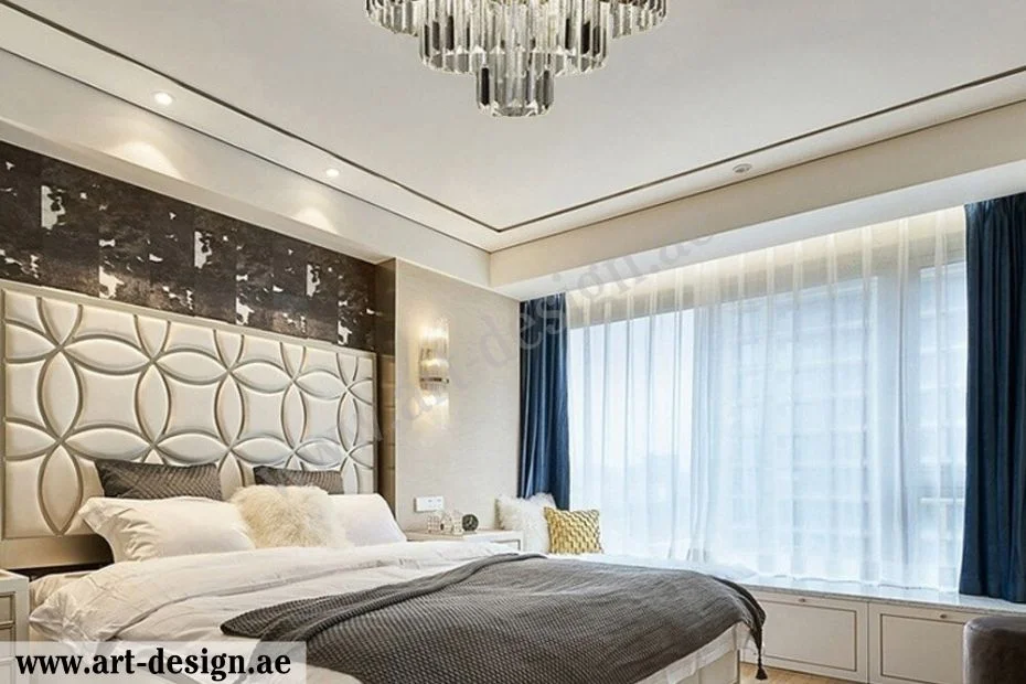 توزيع ديكورات الجبس على كامل الغرفة