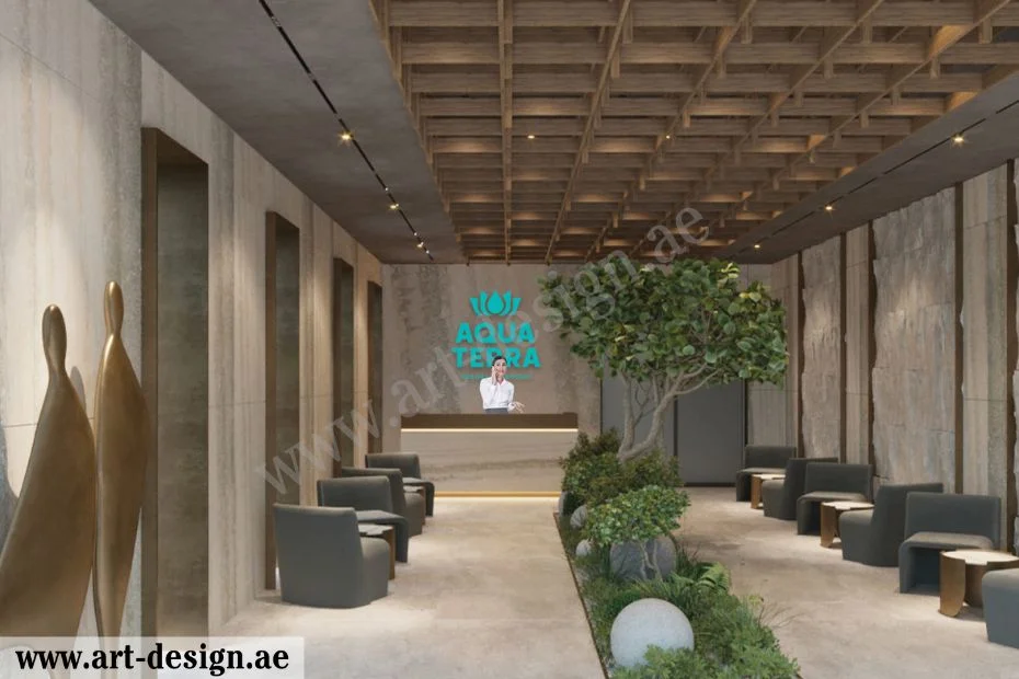 أفكار مميزة لتوزيع الاثاث في الريسبشن 5 تصميم ريسبشن مستطيل طويل