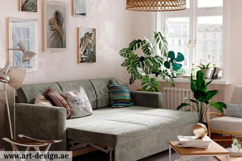 تصاميم ديكورات صالات شقق مودرن في الإمارات دبي 8 التصاميم التي تم إدخال النباتات فيها