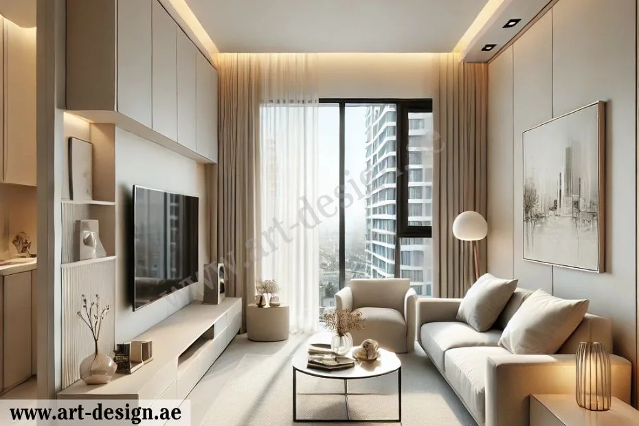 تصاميم ديكورات صالات شقق مودرن في الإمارات دبي 2 تصميم ديكور صالات شقق صغيرة