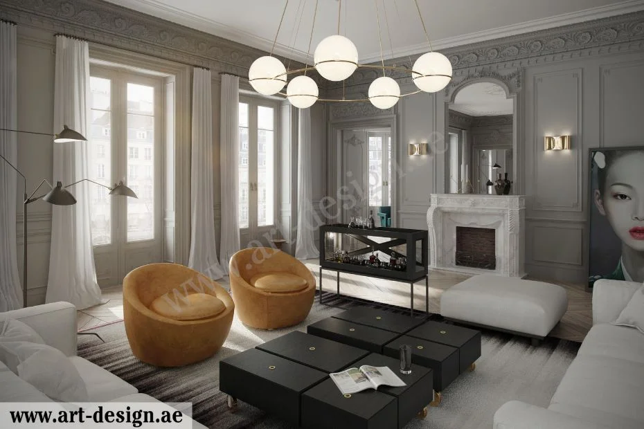 تصميم شقق نيو كلاسيك