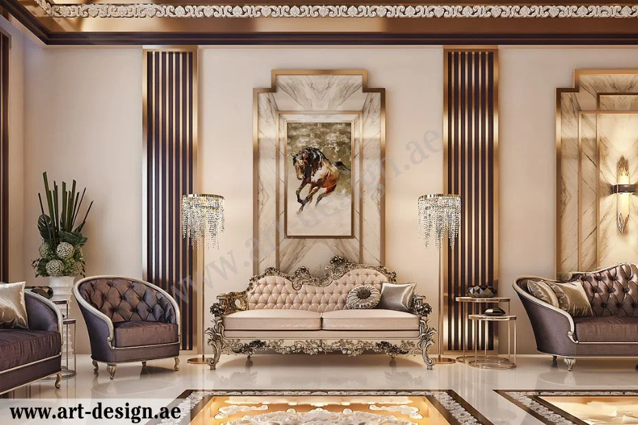 ديكورات غرف مجالس حريم في الإمارات 3 تصميم مجلس كلاسيكي