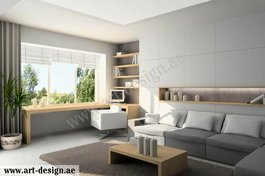 تصاميم ديكورات صالات شقق مودرن في الإمارات دبي 6 في الصالات الصغيرة، قد يكون مفيدًا استخدام أثاث قابل للطي