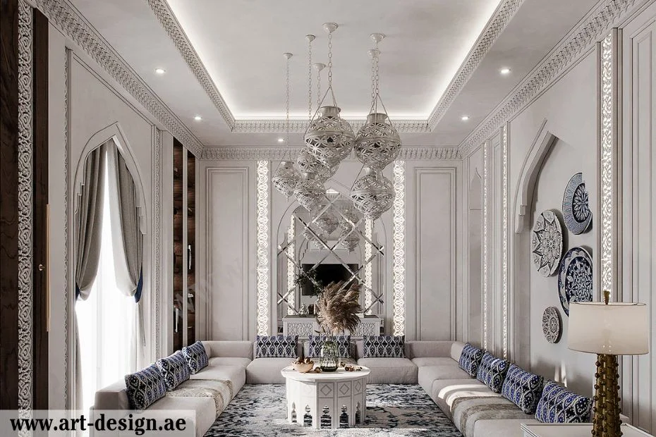 تصاميم بيوت عربية حديثة الإمارات دبي 7 الاهتمام بشكل كبير في ديكور غرفة الضيوف