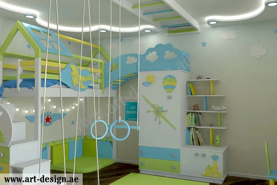 النجوم والغيوم وهي من الأشكال المناسبة لغرف نوم الأطفال