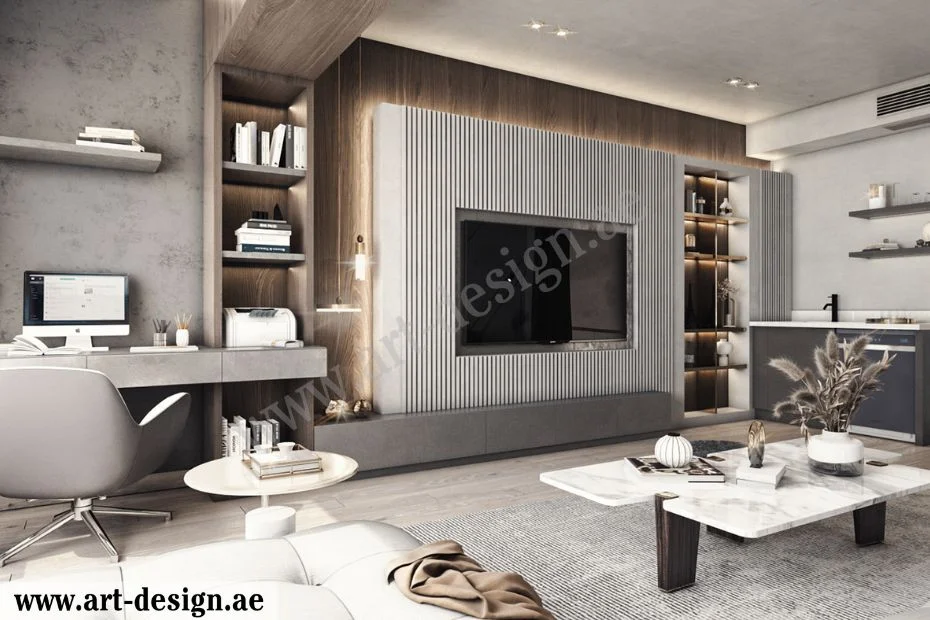 أفكار مبتكرة لتصاميم طاولات تلفزيون تجذب الأنظار 7 ديكورات جدران من الجبس حول تلفاز