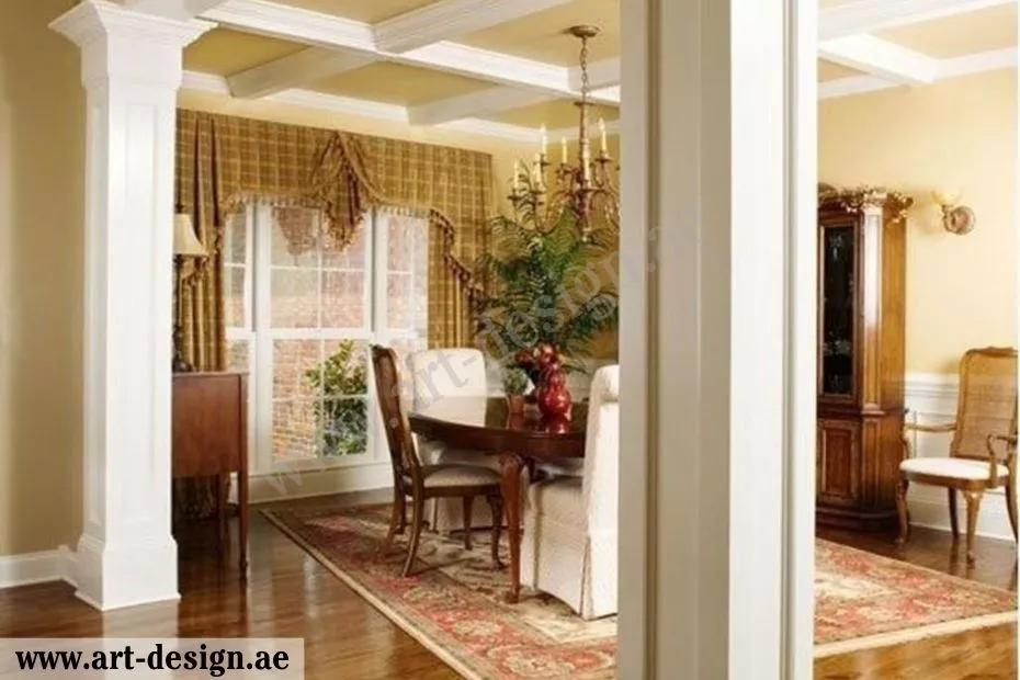 أفضل أفكار ديكورات جبس غرف جلوس بالإمارات 2 عمل ديكورات بشكل اعمدة جبس فخمة