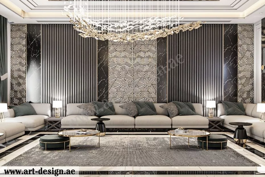 فيما يتعلق بالأثاث، قد يكون مؤلفًا من طقم أرائك ملتف