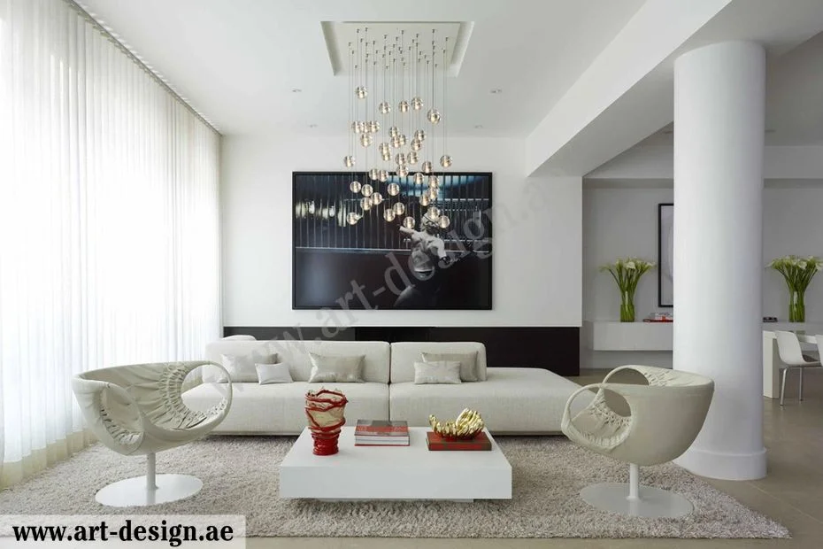 تصميم ديكور صالة صغيرة مفتوحة