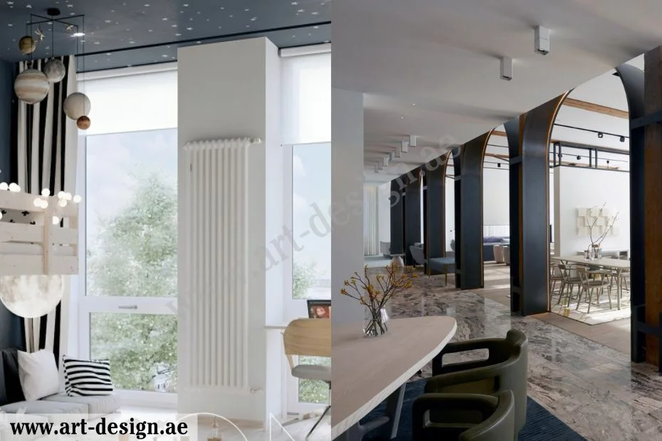 أحدث أفكار ديكور أعمدة داخلية مودرن 2 ديكورات اعمدة مستطيلة