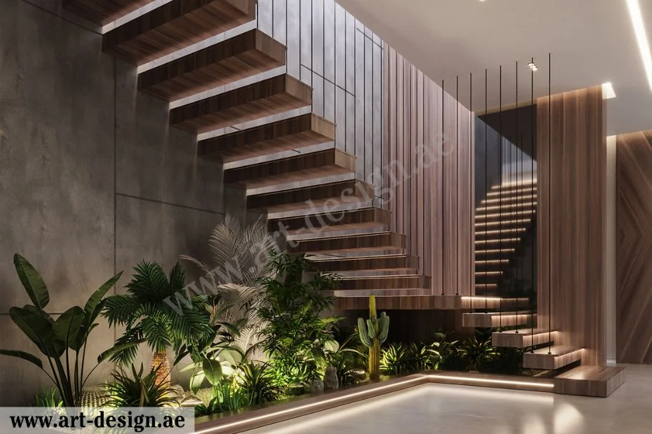 أفضل أفكار وخدمات تصميم ديكور تحت الدرج الإمارات دبي 3 أحواض زراعية تحت الدرج