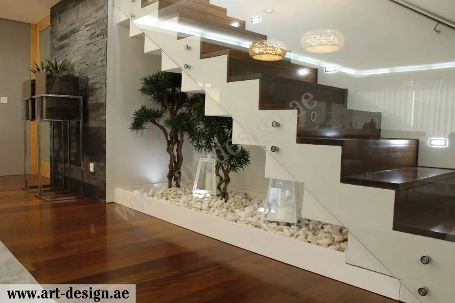 أفضل أفكار وخدمات تصميم ديكور تحت الدرج الإمارات دبي 2 ديكور حجري تحت الدرج