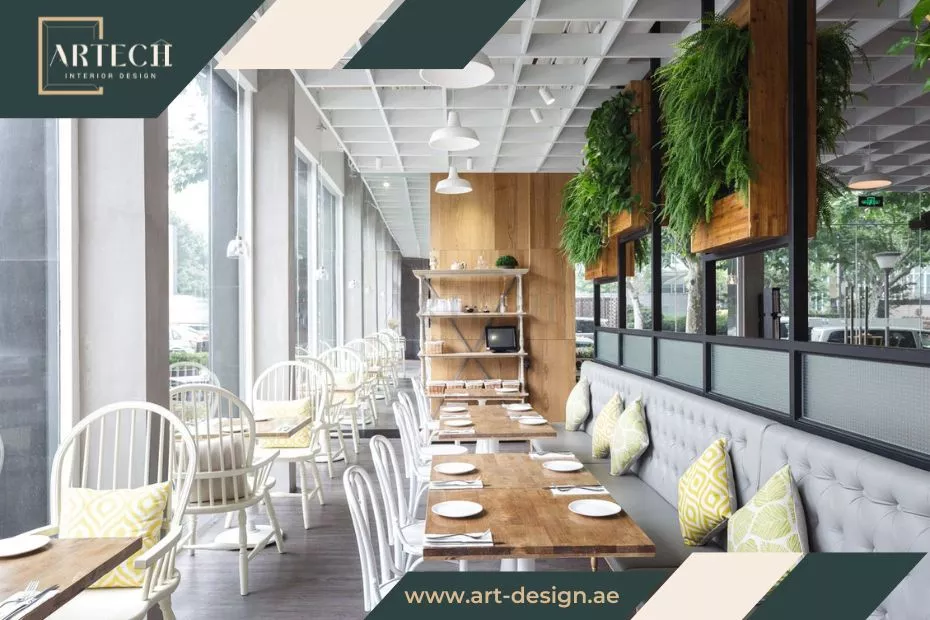 أماكن الجلوس في تصميم المطعم