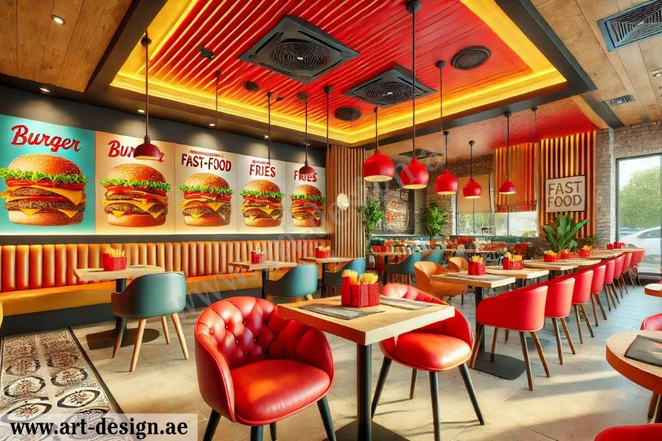 تصميم ديكورات مطاعم تيك اواى في الامارات 2 ديكورات مطاعم وجبات سريعة