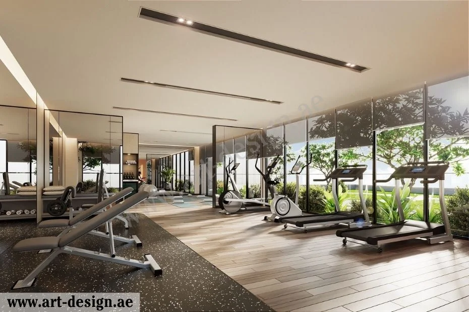 تصميم ديكورات صالات رياضية مميزة في الإمارات 7 تصميم نظام إضاءة قابل للتغيير