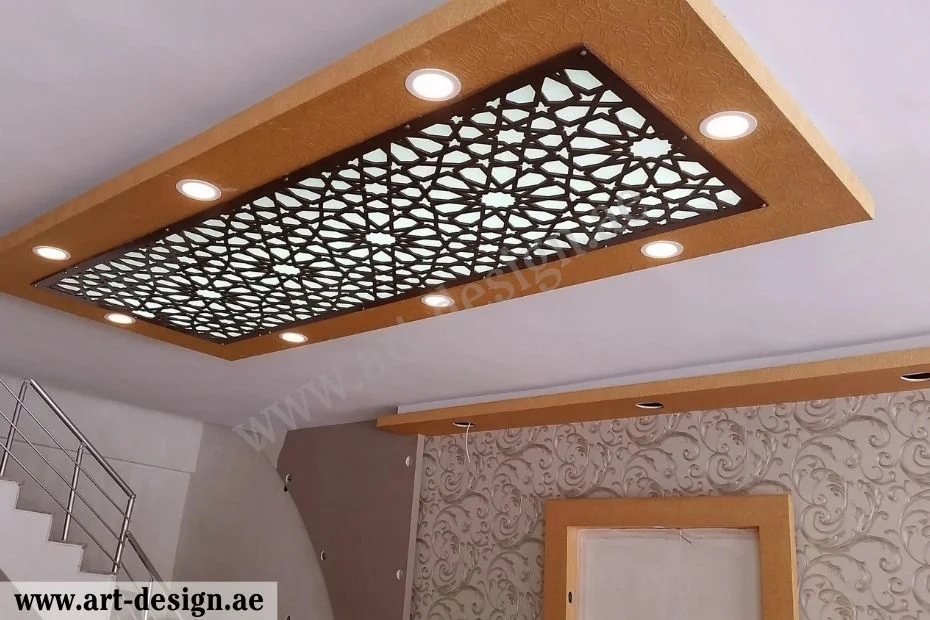 تركيب ديكور خشب ليزر سي ان سي في الجبس في الإمارات الأسقف