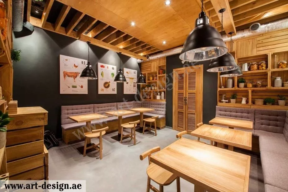 أفكار تصميم مطعم شاورما مبتكرة وفريدة في الإمارات 3 ديكور مطعم بسيط