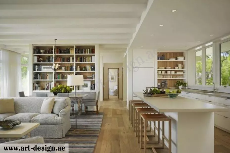 غرف المعيشة والمطبخ