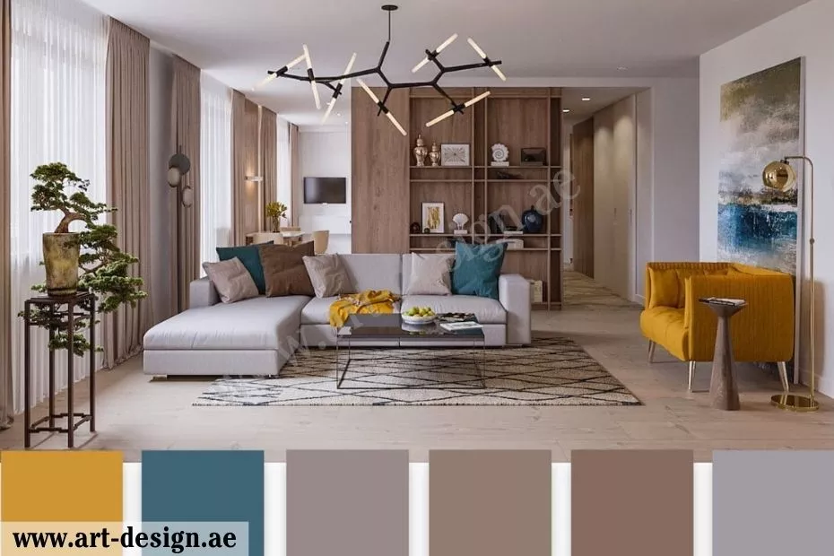 ألوان غرفة معيشة مودرن