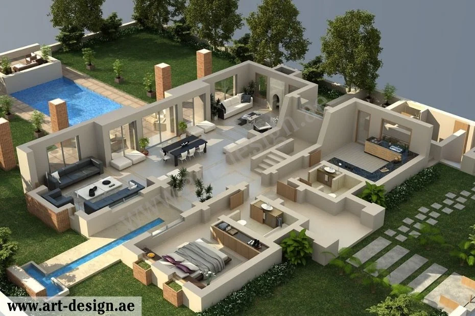 مخطط دور واحد مساحة 400 متر