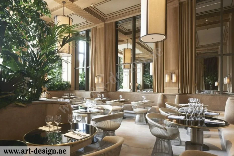 أفكار تصميم مطاعم فخمة في الإمارات 6 إضافة مساحة خضراء