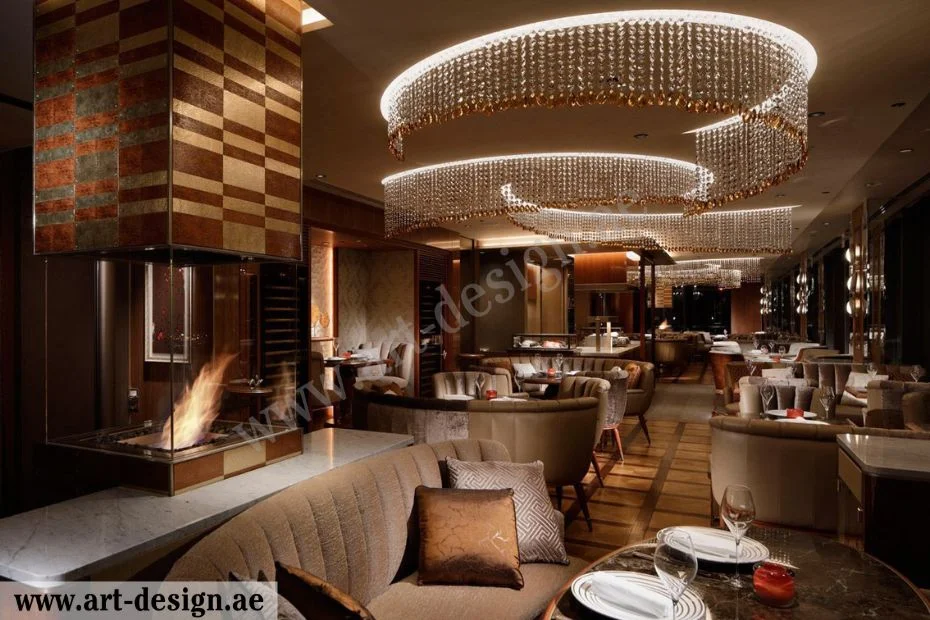 أفكار تصميم مطاعم فخمة في الإمارات 2 استخدام إضاءة هادئة