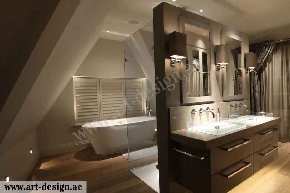 الإضاءة وألوان الحمام