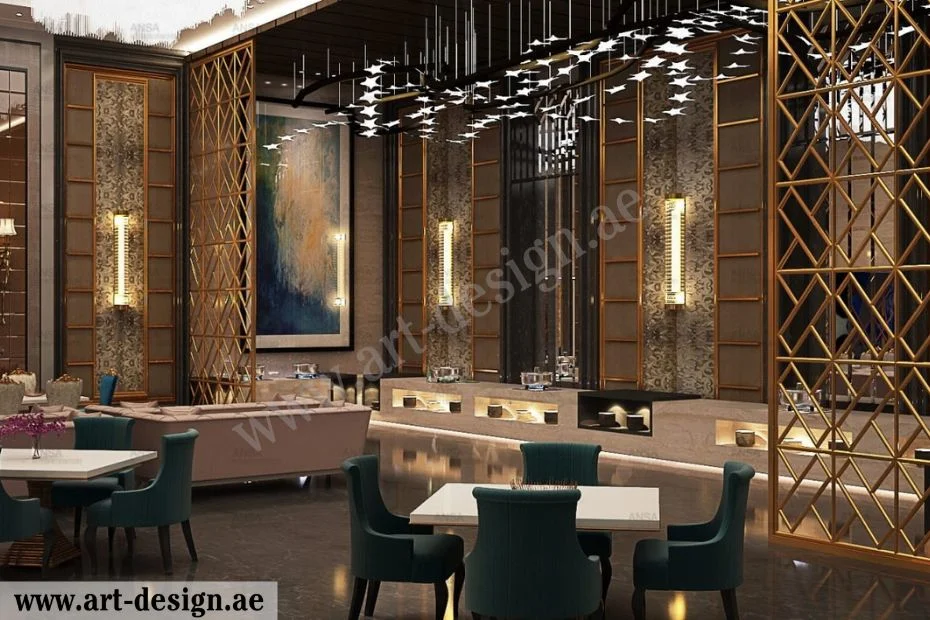 أفكار تصميم مطاعم فخمة في الإمارات 8 الجدران