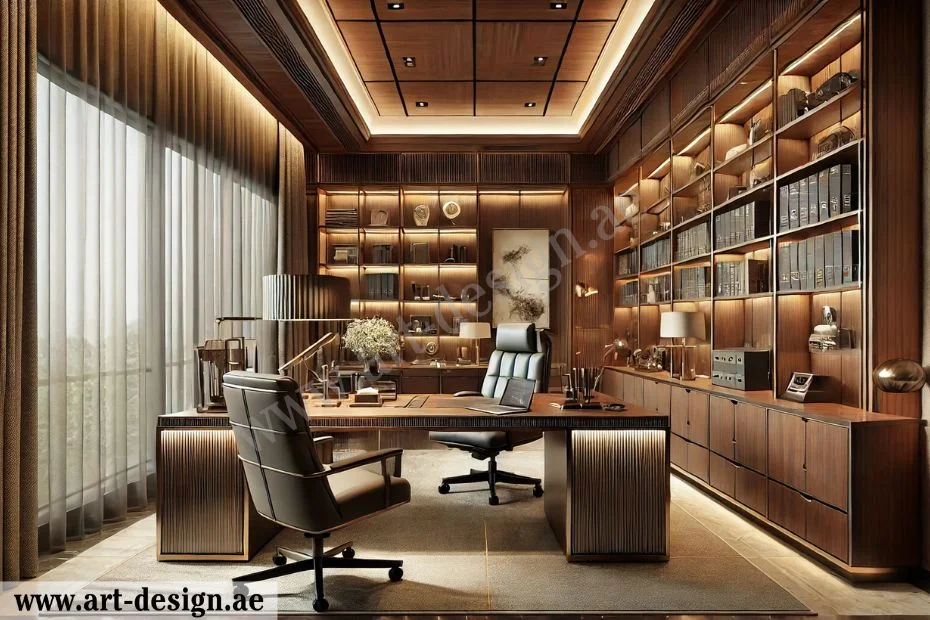 لمسة من التميز والأناقة: تصميم مكاتب مودرن 6 تصميم مكتب مدير فخم